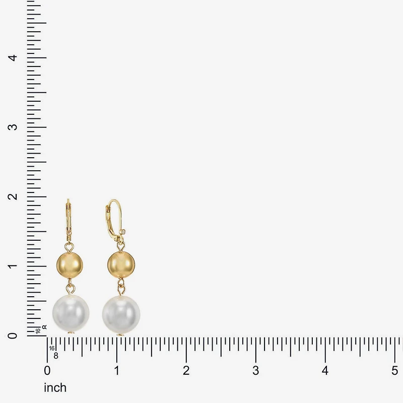 Monet Jewelry Womens Simulated Pearl Round Drop Earrings