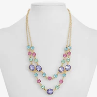 Monet Jewelry Womens Pink Glass 18 Inch Strand Necklace