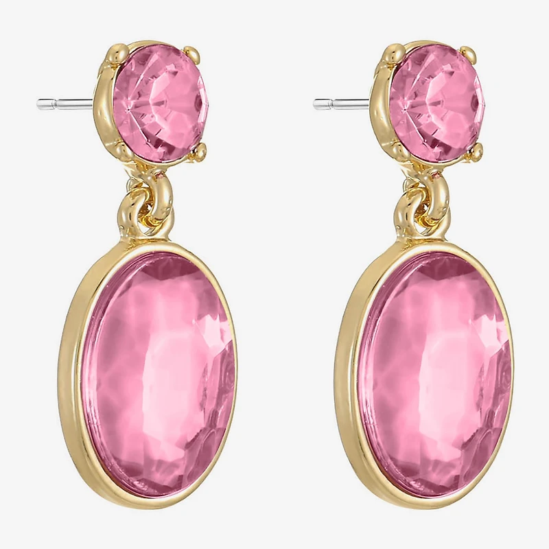 Monet Jewelry Womens Glass Oval Hypoallergenic Drop Earrings