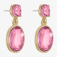 Monet Jewelry Womens Glass Oval Hypoallergenic Drop Earrings