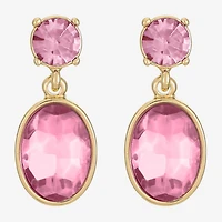 Monet Jewelry Womens Glass Oval Hypoallergenic Drop Earrings