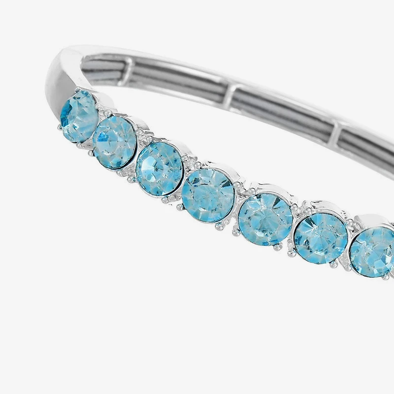 Monet Jewelry Womens Blue Glass Round Bangle Bracelet