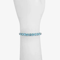 Monet Jewelry Womens Blue Glass Round Bangle Bracelet