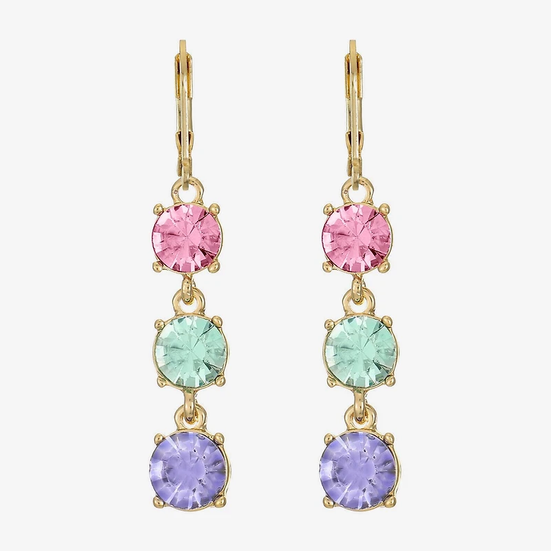 Monet Jewelry Womens Multi Color Glass Round Drop Earrings