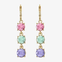 Monet Jewelry Womens Multi Color Glass Round Drop Earrings