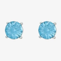 Monet Jewelry Blue Glass 8mm Round Stud Earrings