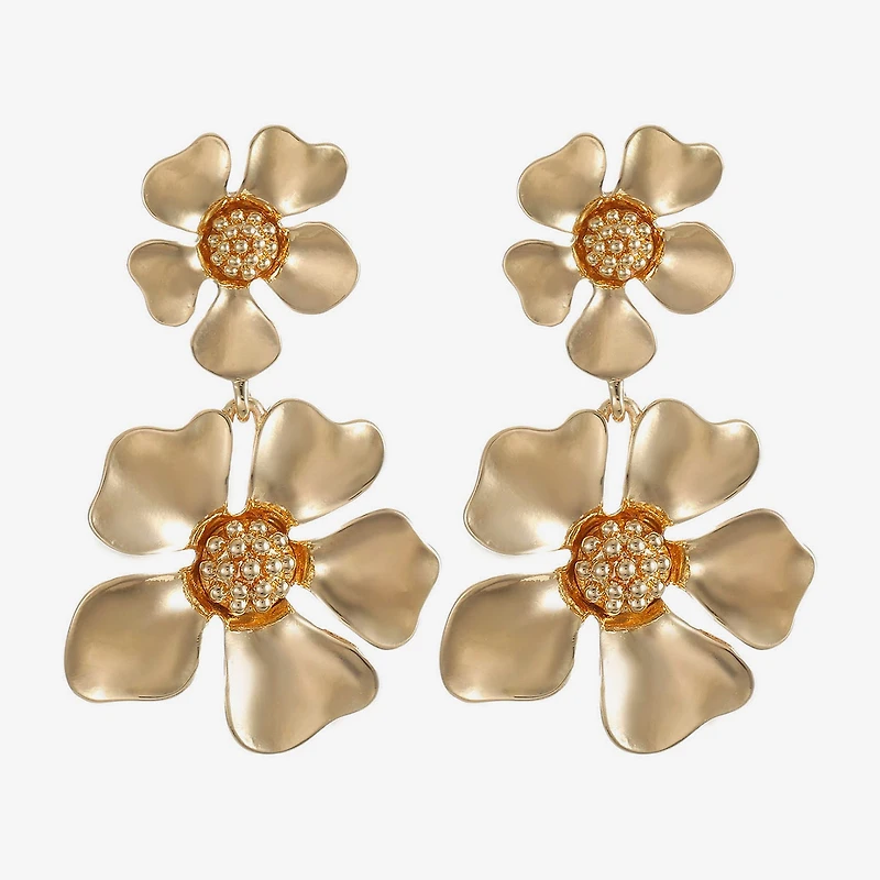 Liz Claiborne Womens Flower Hypoallergenic Drop Earrings