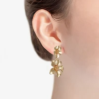 Liz Claiborne Womens Flower Hypoallergenic Drop Earrings