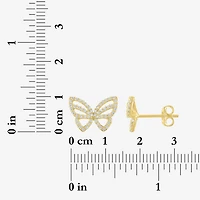 (G-H / Si2-I1) 1/3 CT. T.W. Lab Grown White Diamond 10K Gold 9.5mm Butterfly Stud Earrings
