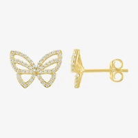 (G-H / Si2-I1) 1/3 CT. T.W. Lab Grown White Diamond 10K Gold 9.5mm Butterfly Stud Earrings