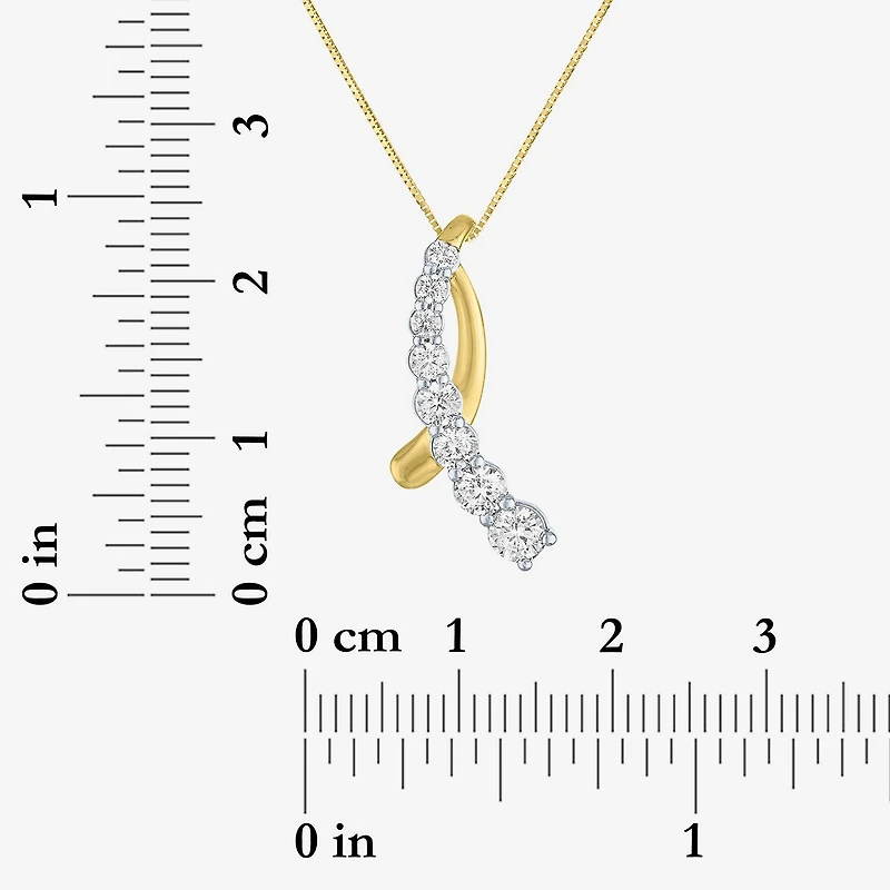 G-H / Si2-I1) Womens 2/3 Ct. T.W. Lab Grown White Diamond 10K Gold 18 Inch Pendant Necklace