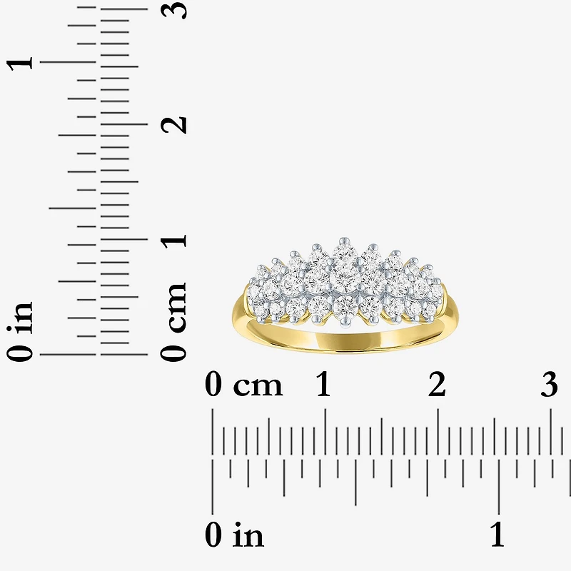(G-H / Si2-I1) Womens 2/3 Ct. T.W. Lab Grown White Diamond 10K Gold Cocktail Ring
