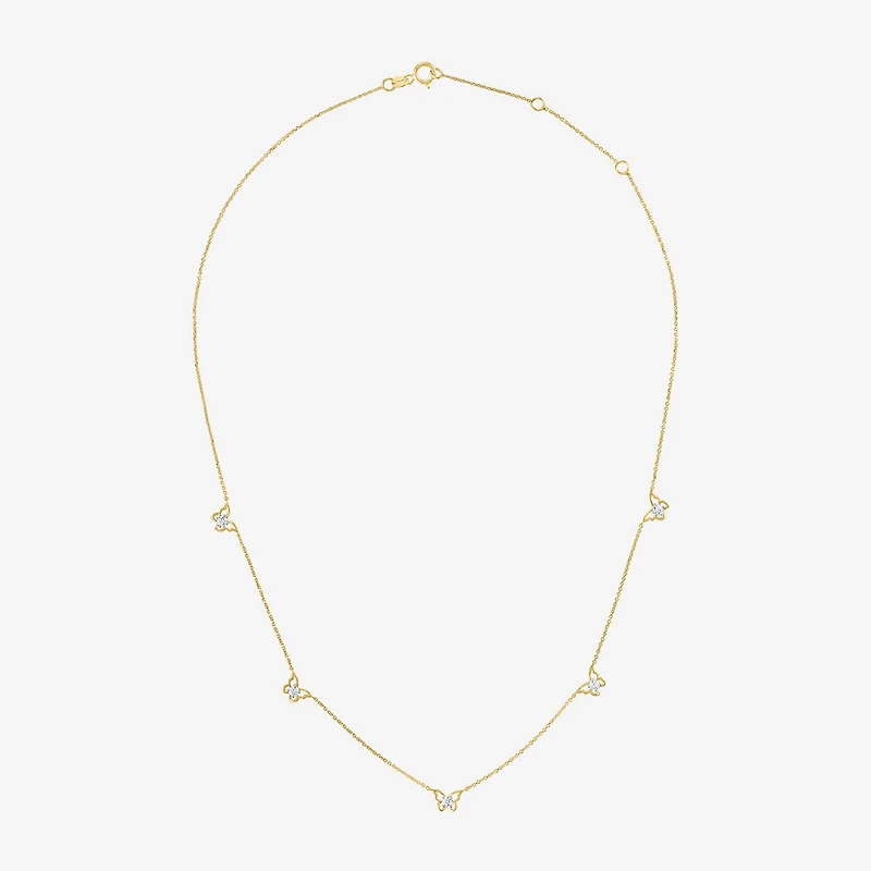 (G-H / Si2-I1) Womens 10K Gold 18 Inch Cable Chain Necklace
