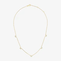 (G-H / Si2-I1) Womens 10K Gold 18 Inch Cable Chain Necklace