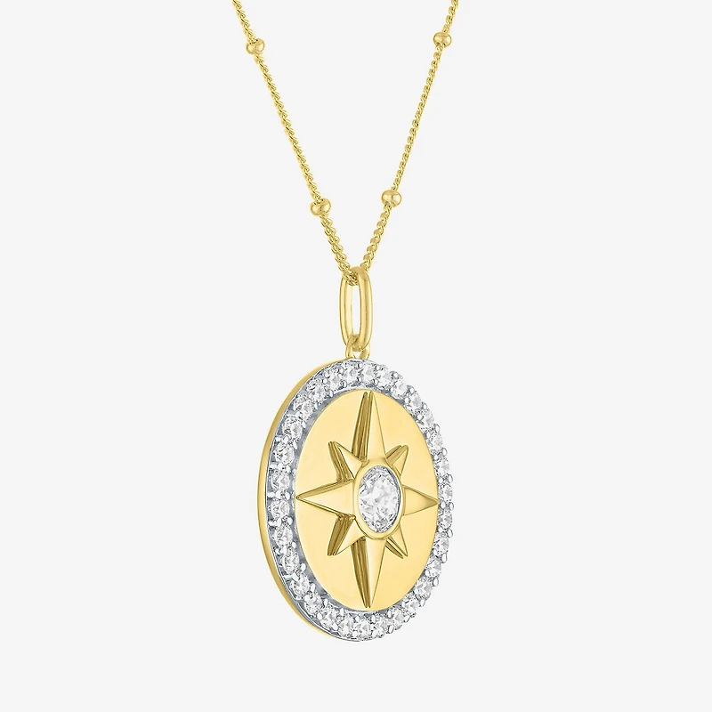 Diamond Addiction (G-H / Si2-I1) Womens 1/ CT. T.W. Lab Grown White Diamond 14K Gold Over Silver Inch Pendant Necklace