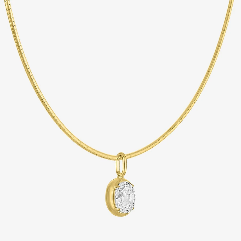 Diamond Addiction (G-H / Si2-I1) Womens 1 1/2 CT. T.W. Lab Grown White Diamond 14K Gold Over Silver Oval 18 Inch Pendant Necklace