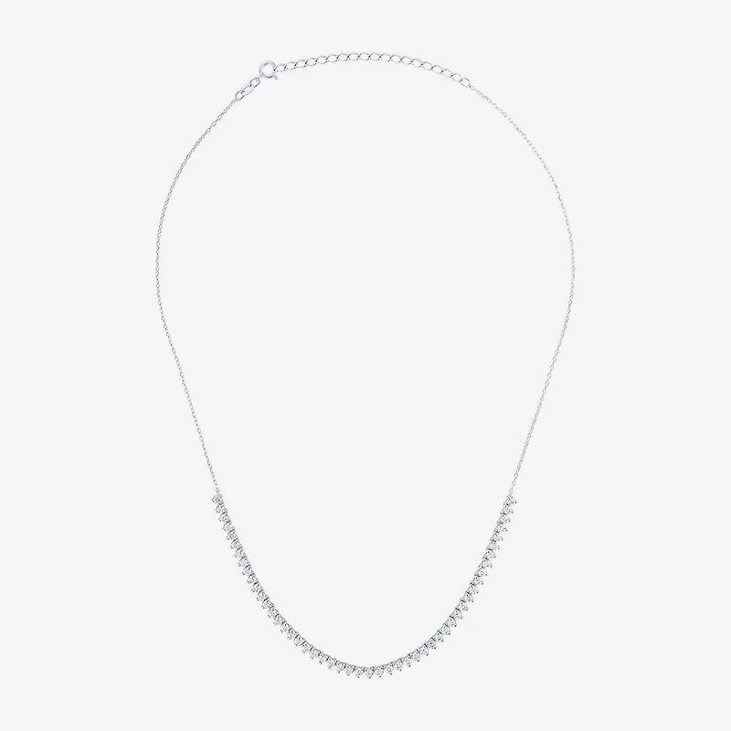 Diamond Addiction (G-H / Si2-I1) Womens White Diamond Sterling Silver 18 Inch Tennis Necklace