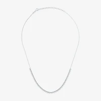 Diamond Addiction (G-H / Si2-I1) Womens White Diamond Sterling Silver 18 Inch Tennis Necklace
