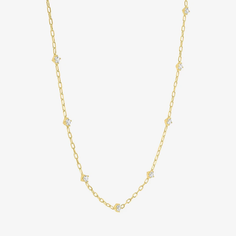 Diamond Addiction (G-H / Si2-I1) Womens 14K Gold Over Silver 20 Inch Link Chain Necklace