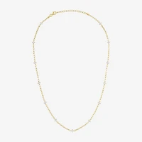 Diamond Addiction (G-H / Si2-I1) Womens 14K Gold Over Silver 20 Inch Link Chain Necklace