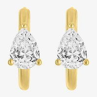 Diamond Addiction (G-H / Si2-I1) Womens 1 1/2 CT. T.W. Lab Grown White Diamond 14K Gold Over Silver 14mm Pear Hoop Earrings