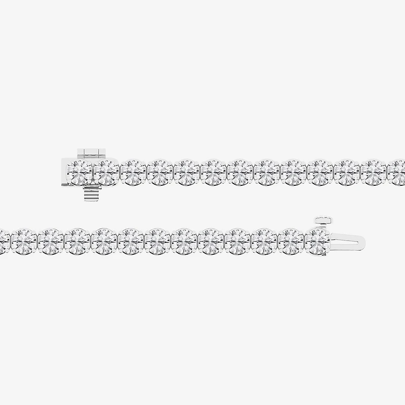 (F / Si1-Si2) Womens 7 Ct.T.W. Lab Grown White Diamond Sterling Silver 7 Inch Tennis Bracelet
