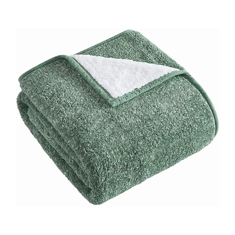 Brooklyn Loom Heathered Sherpa Washable Throw