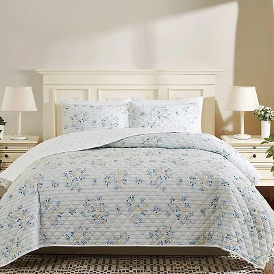 Cottage Classics Emma Floral Easy Care Quilt Set