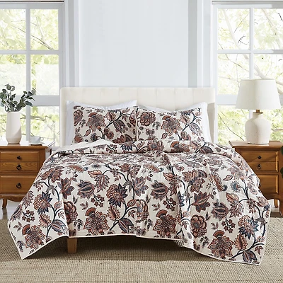 Cannon Chloe Jacobean Easy Care Quilt Set