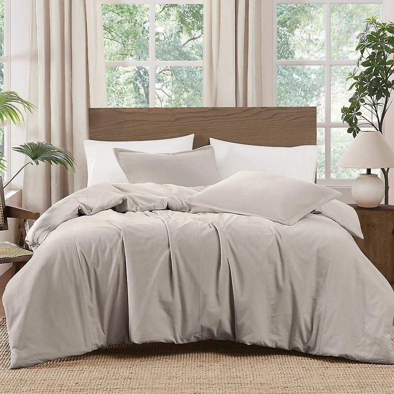 Brooklyn Loom Matte Cotton Velvet 3-pc. Easy Care Duvet Cover Set