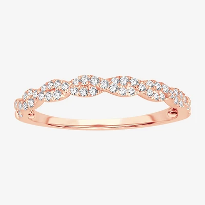 Signature By Modern Bride Womens 1/5 CT. Natural White Diamond 10K Gold Wedding Band