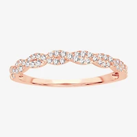 Signature By Modern Bride Womens 1/5 CT. Natural White Diamond 10K Gold Wedding Band