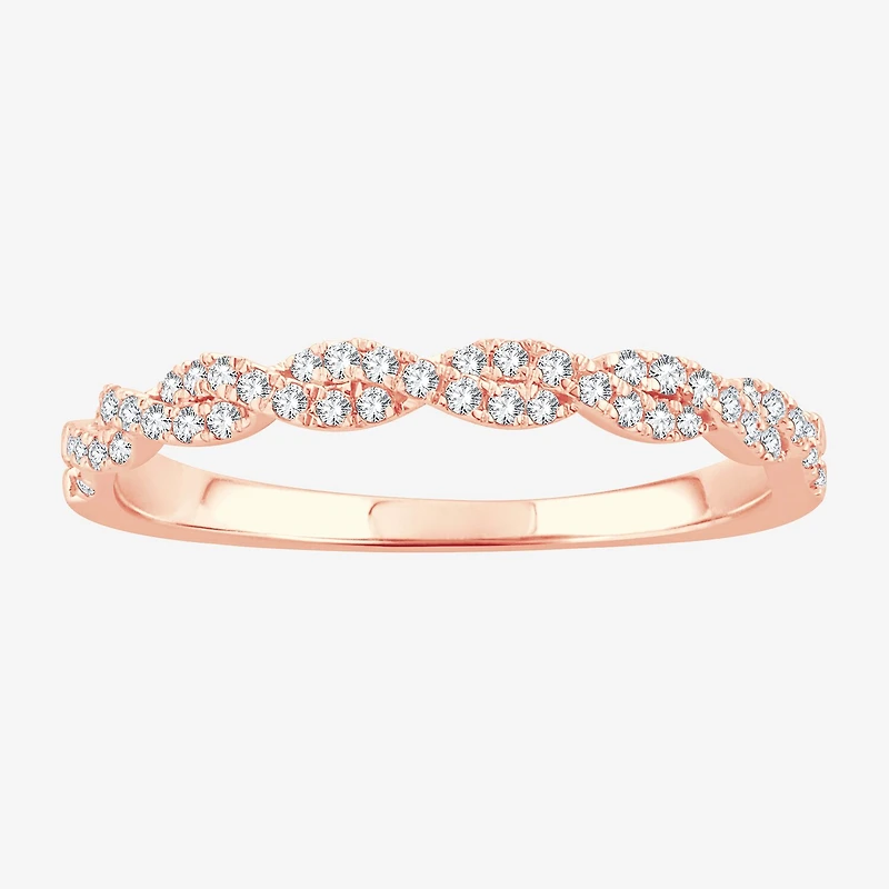 Womens 1/5 CT. Natural White Diamond 10K Gold Wedding Band