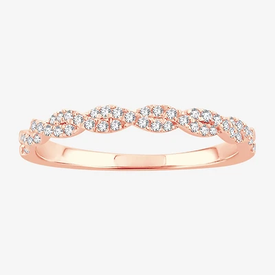 Womens 1/5 CT. Natural White Diamond 10K Gold Wedding Band