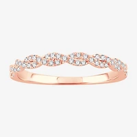 Womens 1/5 CT. Natural White Diamond 10K Gold Wedding Band
