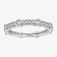 Cubic Zirconia Sterling Silver Round Band