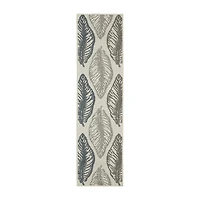 Covington Home Trieste Tropical Leaf Indoor Outdoor Rectangular Runner