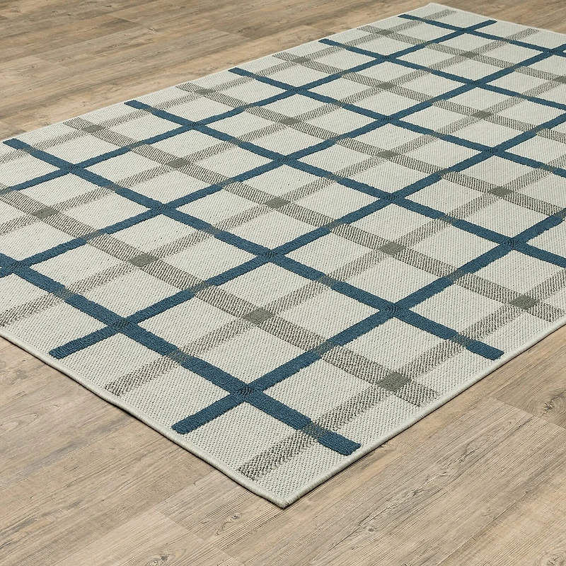 Covington Home Trieste Preppy Plaid Indoor Outdoor Rectangular Area Rug