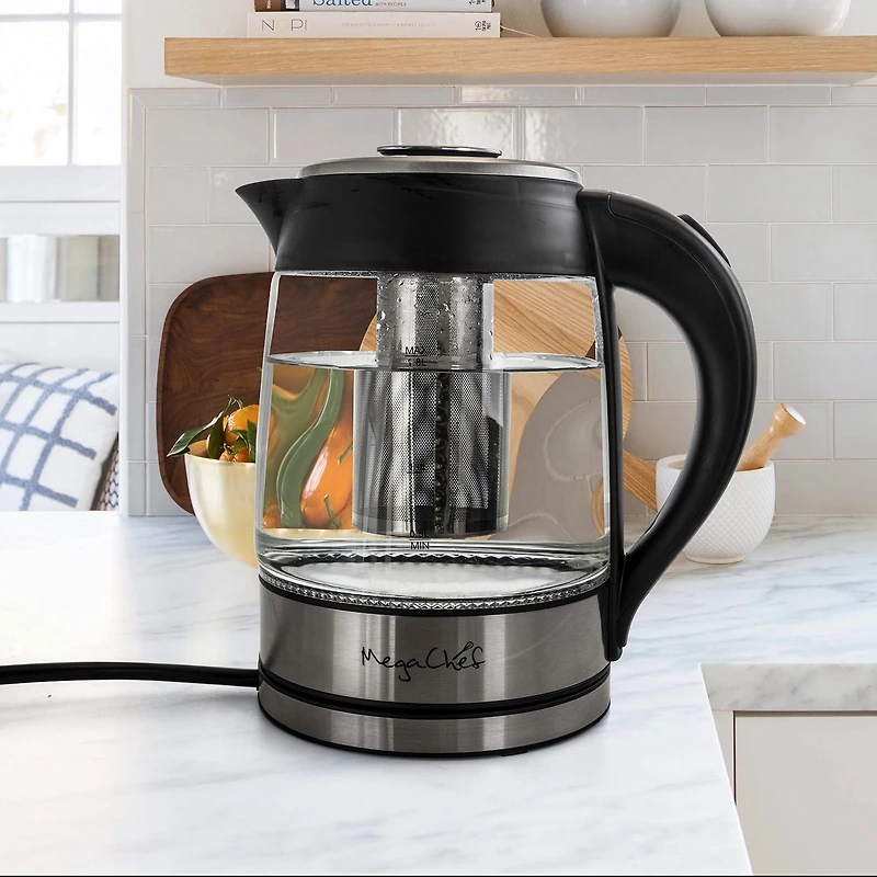 MegaChef 7-Cup Stainless Steel Electric Kettle