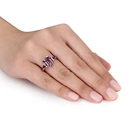 Genuine Ametrine Amethyst and Diamond-Accent Ring