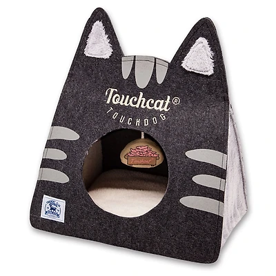 Touchcat 'Kitty Ears' Travel On-The-Go Collapsible Folding Cat Pet Bed House with Toy