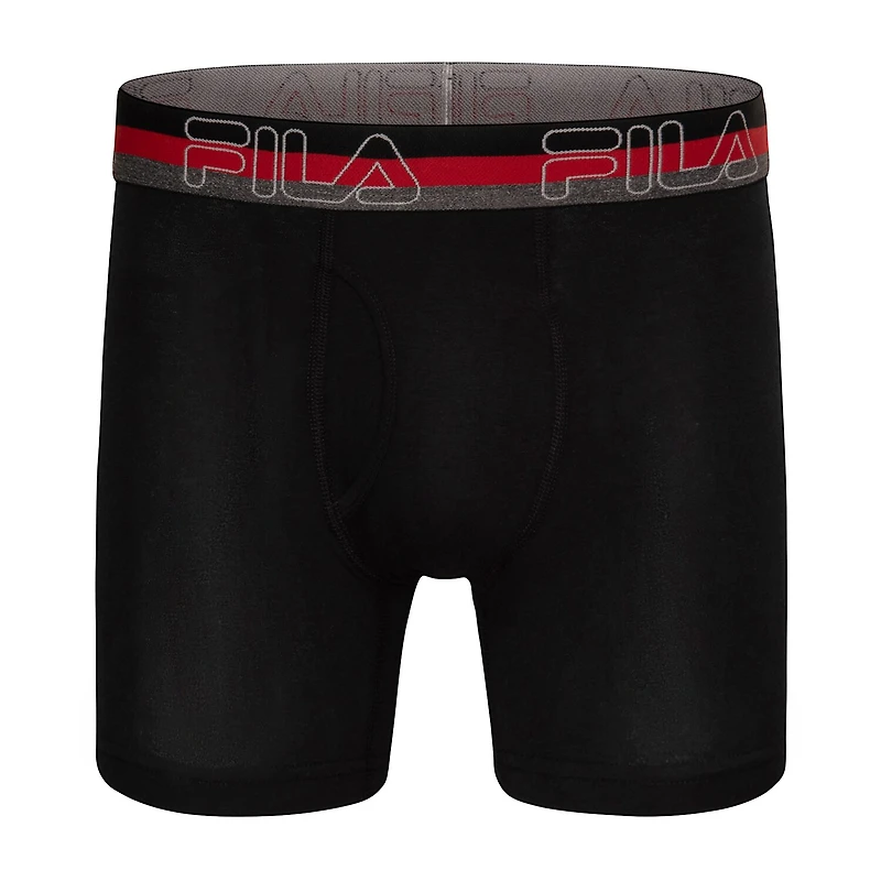 FILA Ultra Soft Stretch Mens 4 Pack Boxer Briefs Fm312bxcs28-001