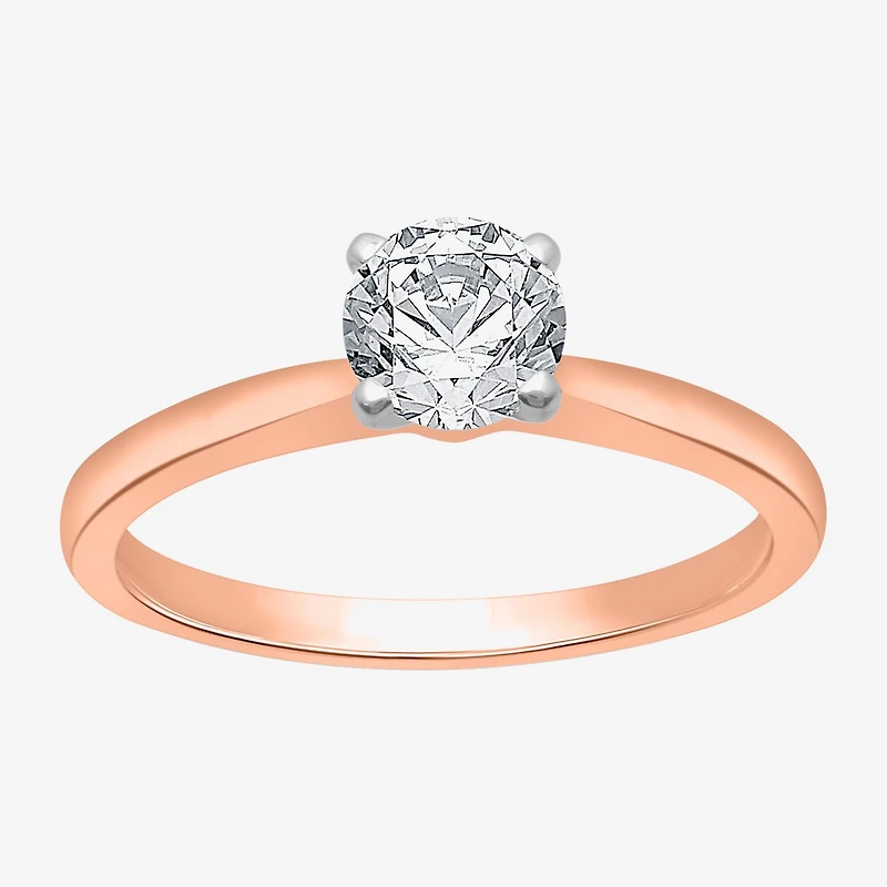 (G / SI2) Womens 3/4 CT. Lab-Grown White Diamond 10K Gold or 14K Round Solitaire Engagement Ring