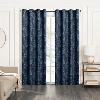 Fieldcrest Heritage Serafina Grommet Top Energy Saving 100% Blackout Single Curtain Panel