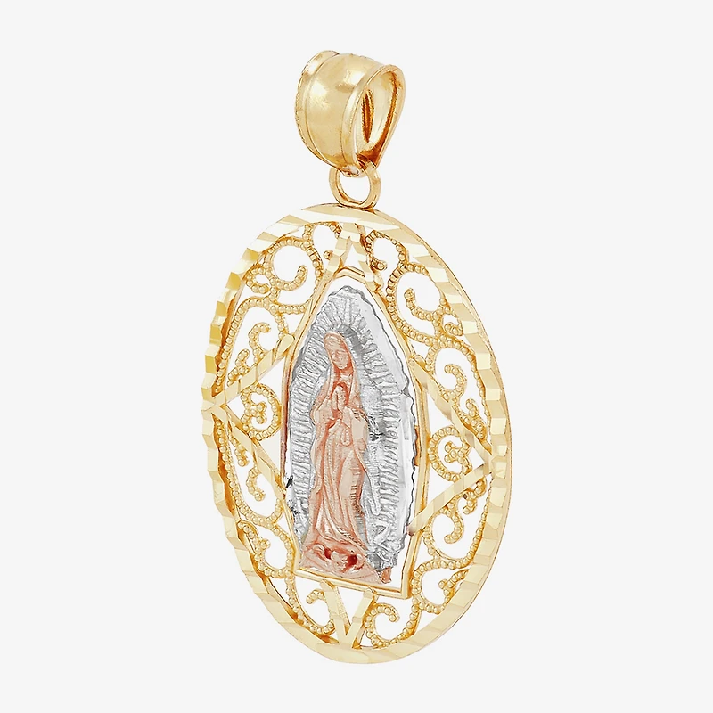 Nuestra Seãƒâ±Ora De Guadalupe / Our Lady Of Guadalupe Unisex Adult 14K Gold Oval Pendant