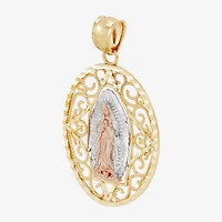 Nuestra Seãƒâ±Ora De Guadalupe / Our Lady Of Guadalupe Unisex Adult 14K Gold Oval Pendant
