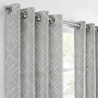 Fieldcrest Arden Diamond Brush Cotton Grommet Top Sheer Single Curtain Panel