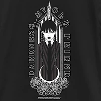 Little & Big Kid Girls Crew Neck Short Sleeve Regular Fit Wednesday Addams Graphic T-Shirt