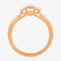 Love Lives Forever (F / Si2) Womens 3/4 CT. T.W. Lab Grown White Diamond 10K Gold Side Stone 3-Stone Engagement Ring