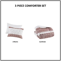 Ink+Ivy Mila 3 Piece Cotton Comforter Set with Chenille Tufting